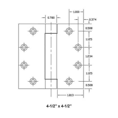 Townsteel TownSteel: Spring Hinge, Std Weight 4.5x4.5-USP TNS-THSP179-45X45-USP